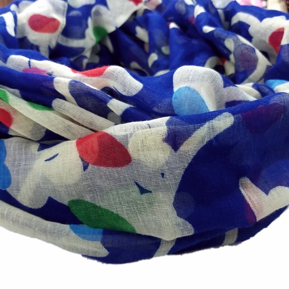 Floral Multi Print Infinity Scarf Loop Blue - Picture 4 of 4